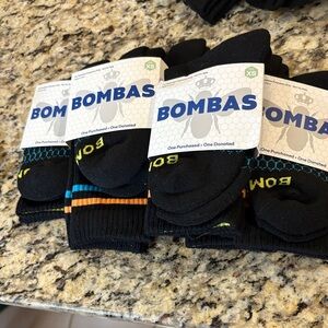 Bombas kids sz extra small set 6 pair Black Socks